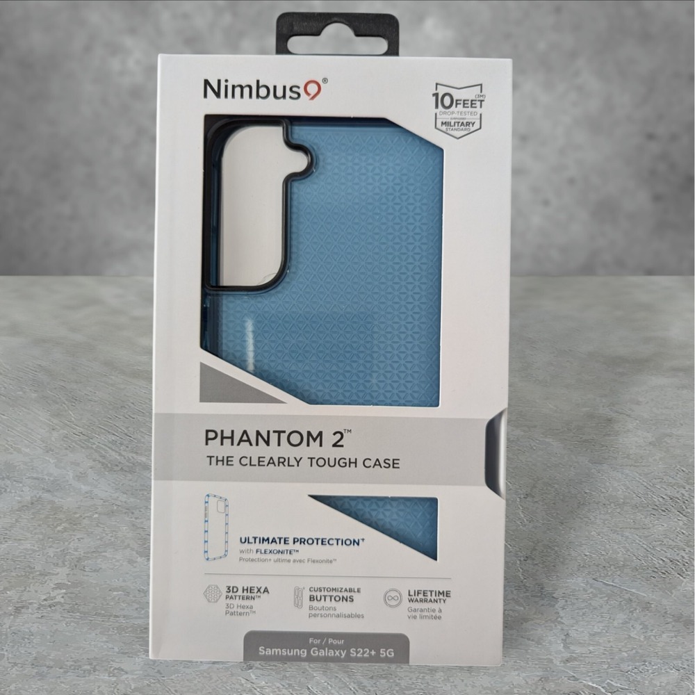 Nimbus9 Phantom 2 Case for Samsung Galaxy S22+ 5G 3D Hexa Blue See Descript W6